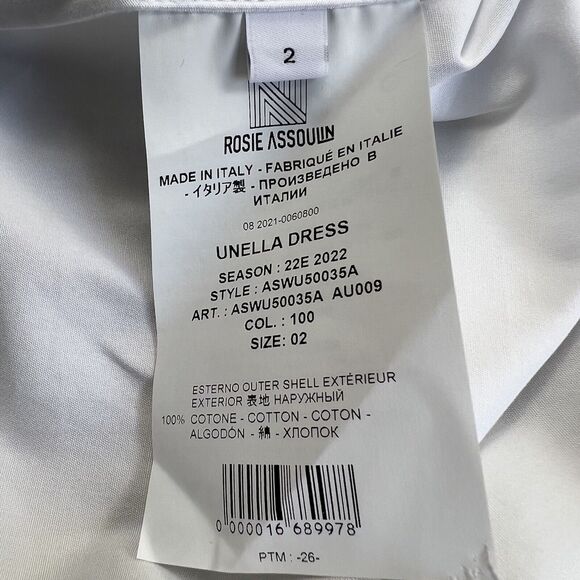 Rosie Assoulin Unella Dress Women’s 2 White Midi Convertible Bell Collared‎ - Picture 13 of 16
